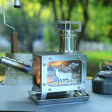 Maxbell Camping Wood Stoves Stainless Steel Wood Burning Stoves for Winter Fishing BBQ