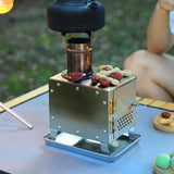 Maxbell Camping Wood Stoves Stainless Steel Wood Burning Stoves for Winter Fishing BBQ