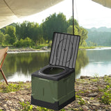 Maxbell Folding Camping Toilet Portable Toilet for Camping for Fishing Camping Beach Green
