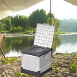 Maxbell Folding Camping Toilet Portable Toilet for Camping for Fishing Camping Beach Gray White