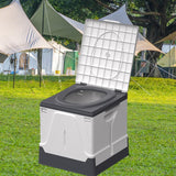 Maxbell Folding Camping Toilet Portable Toilet for Camping for Fishing Camping Beach Gray White