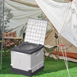 Maxbell Folding Camping Toilet Portable Toilet for Camping for Fishing Camping Beach Gray White
