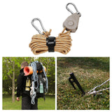 Maxbell Ratchet Pulley Rope Hanger Cord Lanyard for Gardening Camping Backpacking