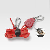 Maxbell Ratchet Hanger Rope Hanger Fast Locking Non Slip Secure Heavy Duty Wind Rope Red