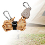 Maxbell Ratchet Hanger Rope Hanger Fast Locking Non Slip Secure Heavy Duty Wind Rope Brown