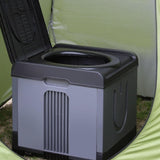 Maxbell Folding Camping Toilet Portable Toilet for Camping for Long Trips Hiking Car Black Gray