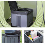 Maxbell Folding Camping Toilet Portable Toilet for Camping for Long Trips Hiking Car Black Gray