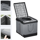 Maxbell Folding Camping Toilet Portable Toilet for Camping for Long Trips Hiking Car Black Gray