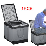 Maxbell Folding Camping Toilet Portable Toilet for Camping for Long Trips Hiking Car Black Gray