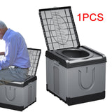 Maxbell Folding Camping Toilet Portable Toilet for Camping for Long Trips Hiking Car Black Gray