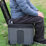 Maxbell Folding Camping Toilet Portable Toilet for Camping for Long Trips Hiking Car Black Gray