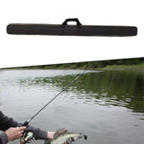 Maxbell Fishing Rod Case with Handle Portable Fishing Rod Organizer Fishing Gear Bag Black