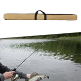 Maxbell Fishing Rod Case with Handle Portable Fishing Rod Organizer Fishing Gear Bag khaki