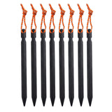 Maxbell 8Pcs Tent Stakes Lightweight Metal Stakes for Ground for Desert Outdoor Trip Black