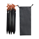 Maxbell 8Pcs Tent Stakes Lightweight Metal Stakes for Ground for Desert Outdoor Trip Black