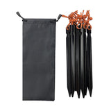 Maxbell 8Pcs Tent Stakes Lightweight Metal Stakes for Ground for Desert Outdoor Trip Black