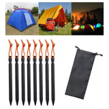 Maxbell 8Pcs Tent Stakes Lightweight Metal Stakes for Ground for Desert Outdoor Trip Black