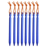 Maxbell 8Pcs Tent Stakes Lightweight Metal Stakes for Ground for Desert Outdoor Trip Blue