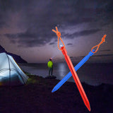 Maxbell 8Pcs Tent Stakes Lightweight Metal Stakes for Ground for Desert Outdoor Trip Blue