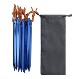 Maxbell 8Pcs Tent Stakes Lightweight Metal Stakes for Ground for Desert Outdoor Trip Blue