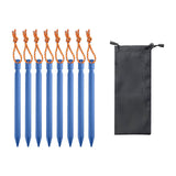 Maxbell 8Pcs Tent Stakes Lightweight Metal Stakes for Ground for Desert Outdoor Trip Blue