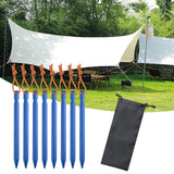 Maxbell 8Pcs Tent Stakes Lightweight Metal Stakes for Ground for Desert Outdoor Trip Blue