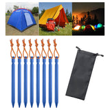 Maxbell 8Pcs Tent Stakes Lightweight Metal Stakes for Ground for Desert Outdoor Trip Blue