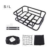 Maxbell Bike Rear Basket Metal Rear Bike Cargo Rack for Mountain Road Bikes Supplies L