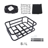 Maxbell Bike Rear Basket Metal Rear Bike Cargo Rack for Mountain Road Bikes Supplies L