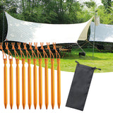 Maxbell Tent Stakes Anchors Metal Stakes for Ground for Backpacking Gardening Awning 10 Pieces Gold