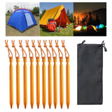 Maxbell Tent Stakes Anchors Metal Stakes for Ground for Backpacking Gardening Awning 10 Pieces Gold
