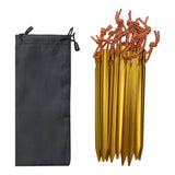 Maxbell Tent Stakes Anchors Metal Stakes for Ground for Backpacking Gardening Awning 12 Pieces Gold