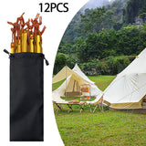 Maxbell Tent Stakes Anchors Metal Stakes for Ground for Backpacking Gardening Awning 12 Pieces Gold