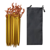 Maxbell Tent Stakes Anchors Metal Stakes for Ground for Backpacking Gardening Awning 24 Pieces Gold