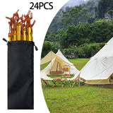 Maxbell Tent Stakes Anchors Metal Stakes for Ground for Backpacking Gardening Awning 24 Pieces Gold