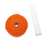 Maxbell 2" 32Ft Fiberglass Manifold Header Exhaust Heat Tape Wrap Ties Orange