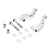 Maxbell Mirror Relocation Extension Adapter Kit for Harley 06-17 Motorcycles Silver
