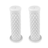 Maxbell 2 Pieces  Motorcycle Retro Handle Bar Handlebar Grips  White