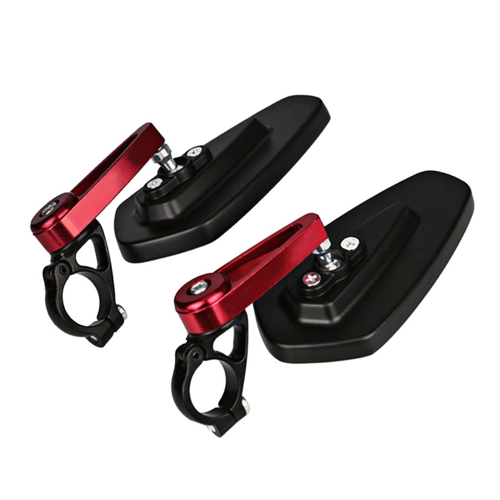 Maxbell Pair CNC Handle Bar End Rearview Side View Mirrors Fit for Motorcycle Red