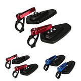 Maxbell Pair CNC Handle Bar End Rearview Side View Mirrors Fit for Motorcycle Red