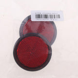 Max 2 Pieces Round Reflectors Universal for Motorcycle ATV Dirt Bike Red
