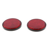 Max 2 Pieces Round Reflectors Universal for Motorcycle ATV Dirt Bike Red