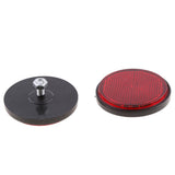 Max 2 Pieces Round Reflectors Universal for Motorcycle ATV Dirt Bike Red