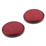 Max 2 Pieces Round Reflectors Universal for Motorcycle ATV Dirt Bike Red