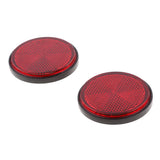 Max 2 Pieces Round Reflectors Universal for Motorcycle ATV Dirt Bike Red