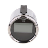 Maxbell 52mm 2" Digital Display Tachometer Gauge for Marine Boat Black Chrome