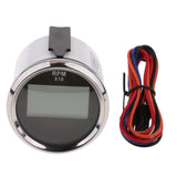 Maxbell 52mm 2" Digital Display Tachometer Gauge for Marine Boat Black Chrome