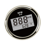 Maxbell 52mm 2" Digital Display Tachometer Gauge for Marine Boat Black Chrome