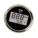 Maxbell 52mm 2" Digital Display Tachometer Gauge for Marine Boat Black Chrome