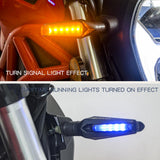Max Motorcycle Universal Blinker Indicator Scooter Turn Signal LED Lights White+Yellow